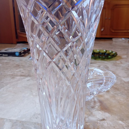 Crystal vase and decorative bowl Melodia by RCR Cristalleria Italiana, like new