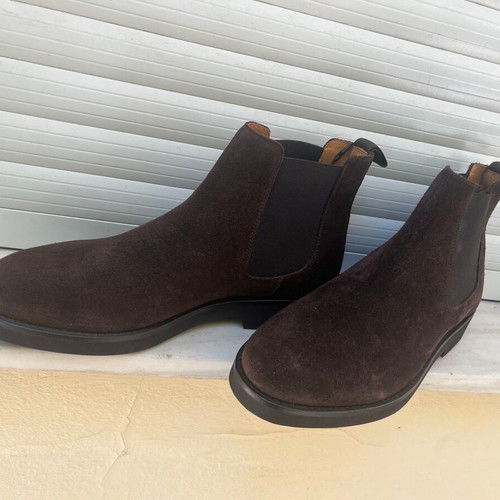 Sebago Chelsea boot, brown suede leather, size 43