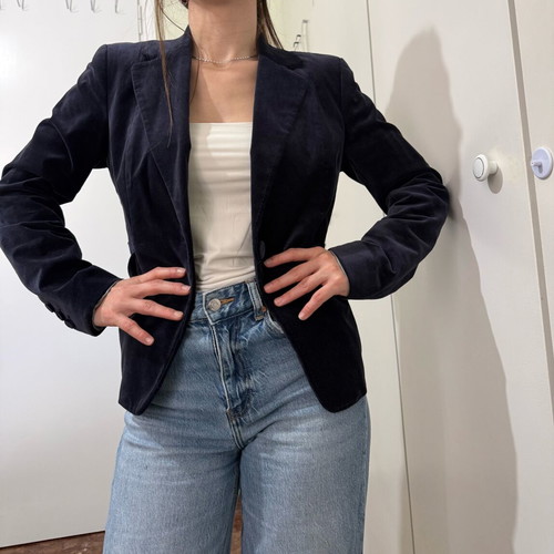 Women's velvet jacket like new, dark blue, size S