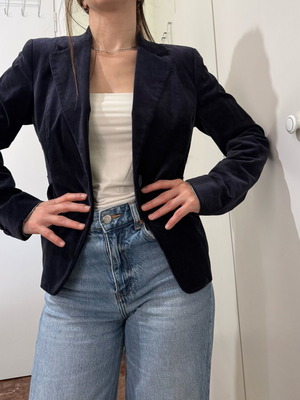 Women's velvet jacket like new, dark blue, size S