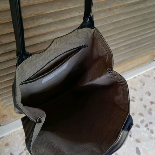 Fausto Santini leather shoulder bag used, black