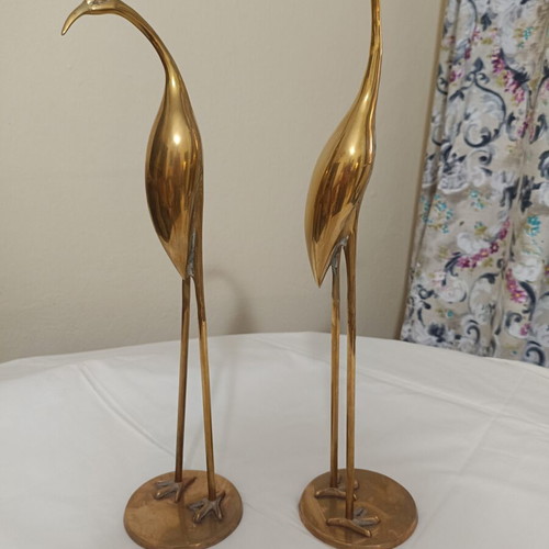 Solid bronze bird sculptures, 50 cm height