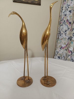 Solid bronze bird sculptures, 50 cm height