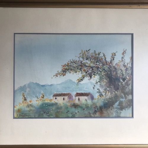 Mavrogiannis painting watercolor on cardboard like new