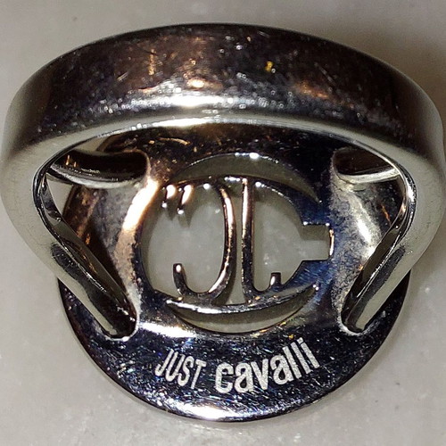 JUST CAVALLI SILVER RING WITH SWAROVSKI STONES - RARE PIECE