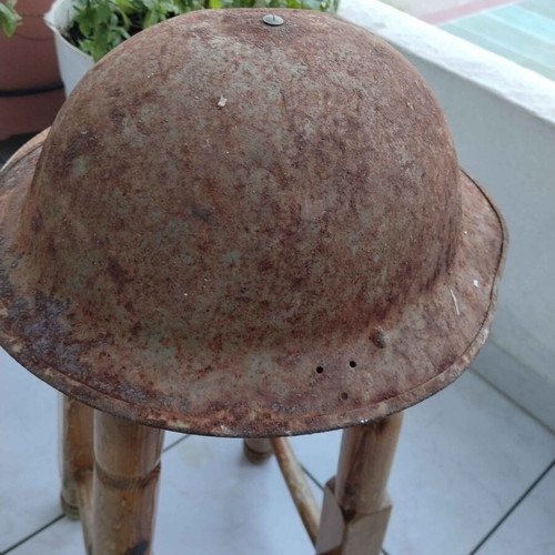 Brodie Mk II British helmet used, World War II Civil Defence