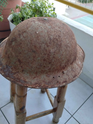 Brodie Mk II British helmet used, World War II Civil Defence