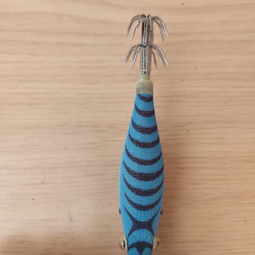 Squid jig artificial bait with hooks fish blue 10g 10cm used