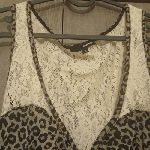 Dress beige and brown, like new, size L 40 12