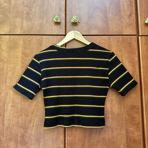 Zara cropped top used, size M fits S, black and yellow