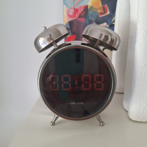 Karlsson Digibell digital alarm clock used, retro design