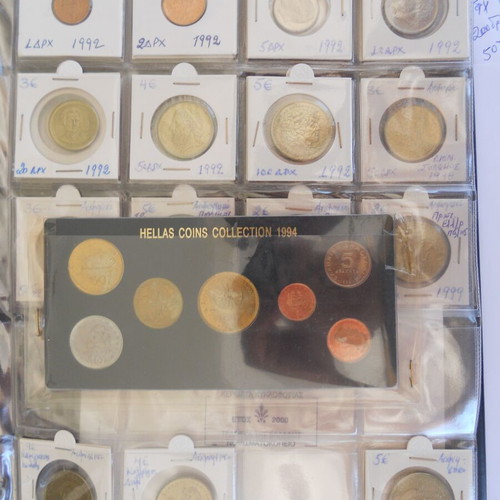 Collection of 170 Greek coins used (1954-2000)