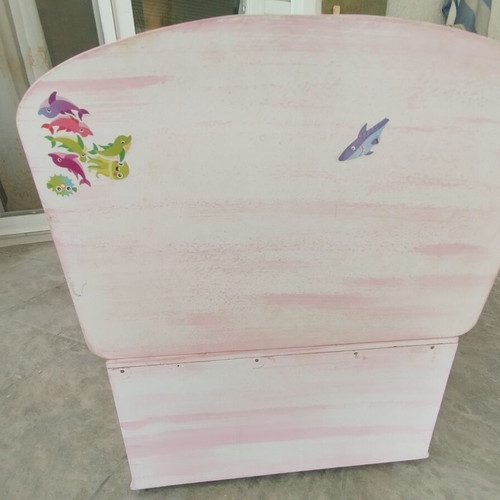 Wooden children's chair with storage used