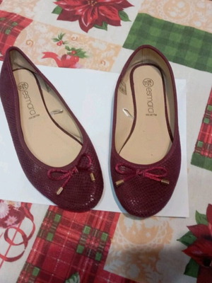 Esmara women's ballerina shoes like new, burgundy snake texture, large fit