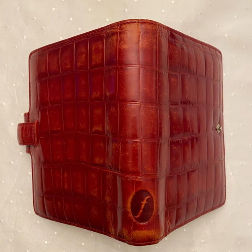 Filofax leather agenda and Croc-style key holder like new
