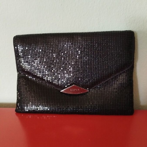 Parfois black evening clutch bag like new with metal mesh