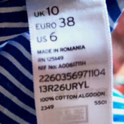 Topshop white/blue striped blouse-shirt like new, size 38