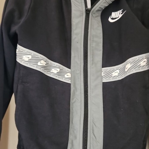 Nike kids' zip-up cardigan like new, black and grey, size M