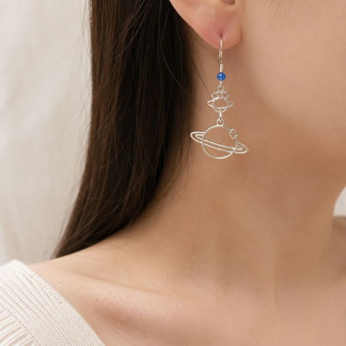 Saturn Magic Handmade Earrings with Customizable Bead Color