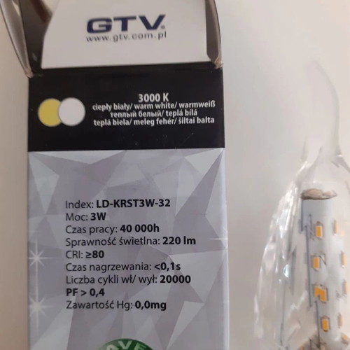 Λάμπες LED Φλόγα 3W Θερμό Λευκό E14 πακέτο 10 καινούργιες