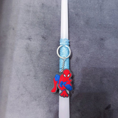 Spiderman Candle 25 cm new with rubber keychain