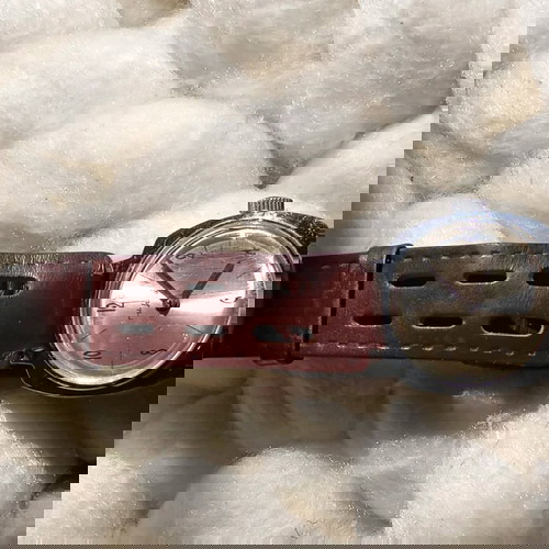 Vintage γερμανικό μηχανικό ρολόι Ruhla μεταχειρισμένο με δερμάτινο λουράκι