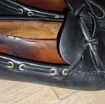 Car Shoe black leather driving moccasins used, size 43