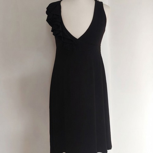 Ysatis black elegant dress with waist elastic, size S