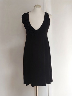 Ysatis black elegant dress with waist elastic, size S