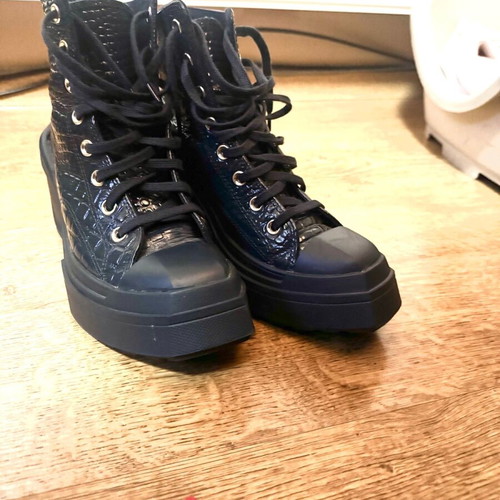 Converse leather Chuck 70 de Luxe Wedge shoes like new, blue