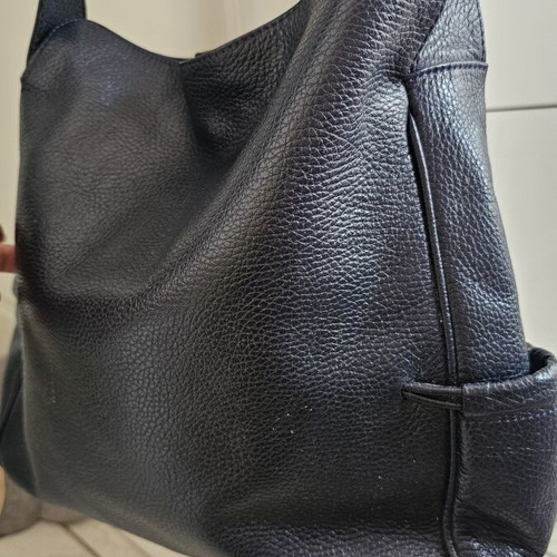 Almada leather shoulder bag used, blue