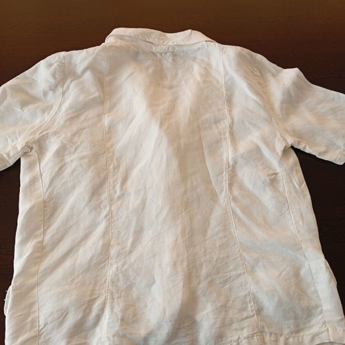 Linen jacket white hand made XL like new