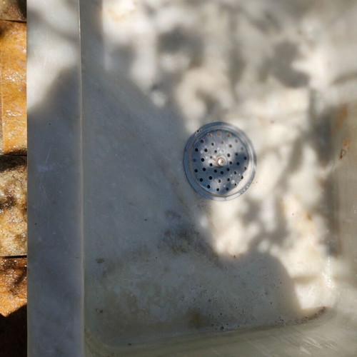 Marble sink basin used, white Penteli marble