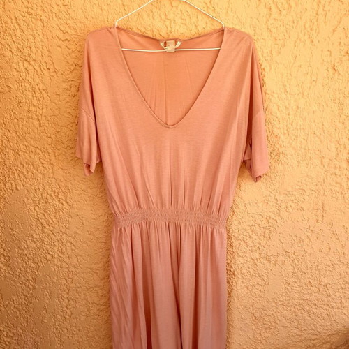 H&M dress used, cotton mako, pink, size M