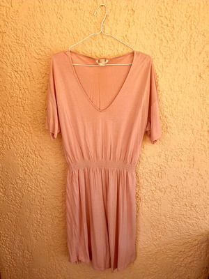 H&M dress used, cotton mako, pink, size M