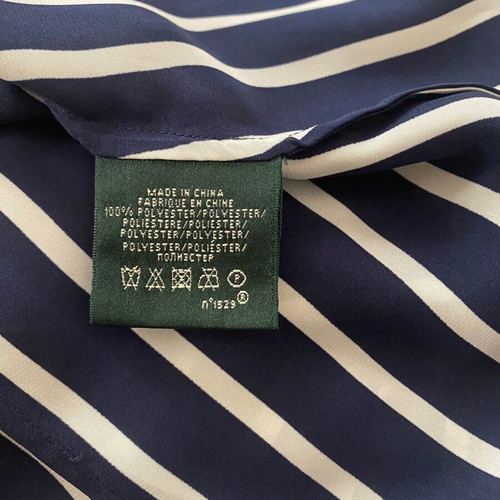 Ralph Lauren XS women's striped shirt blue and white, like new, 100% polyester