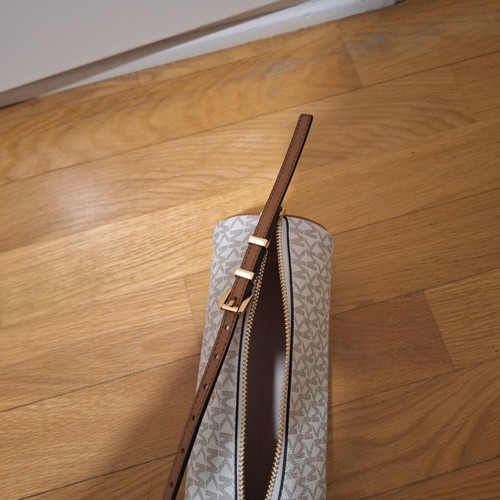 Michael Kors wristlet bag, white and gold