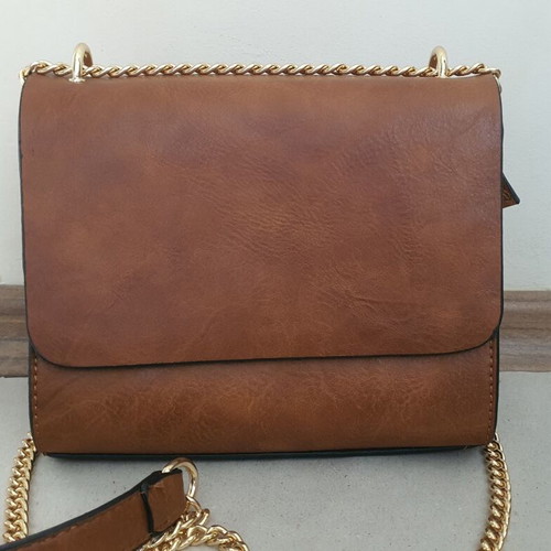 Francesca Rossi shoulder bag like new, brown with gold chain