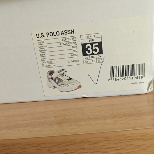 U.S. Polo Assn. Supole 5FX sneakers size 35 new, multicolor