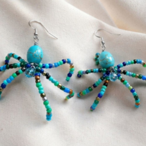Handmade spider earrings