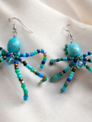 Handmade spider earrings