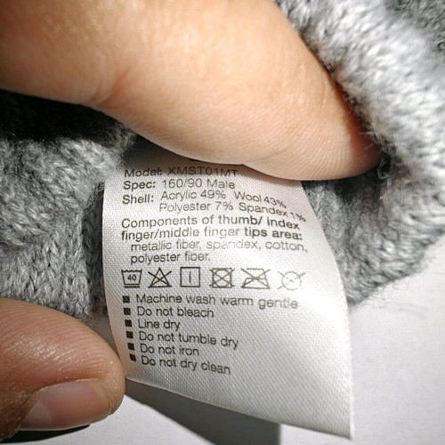 Xiaomi gloves used, grey, size medium, touchscreen compatible