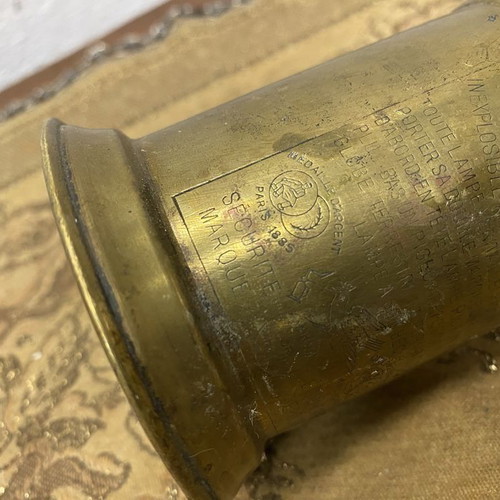 Kerosene lamp used, brass, 1885