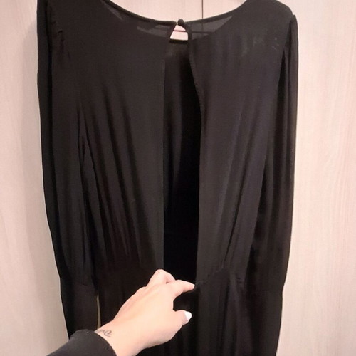 H&M maxi dress black with back opening size 42 like new