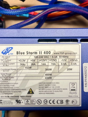 Blue Storm II 400 Power Supply Unit, like new