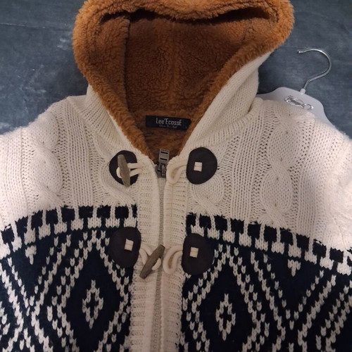 Lee Ecosse men's cardigan sweater, size L, white