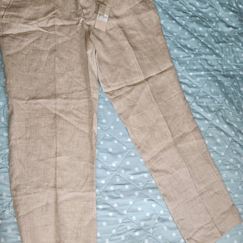 Men's linen pants beige new, size XL