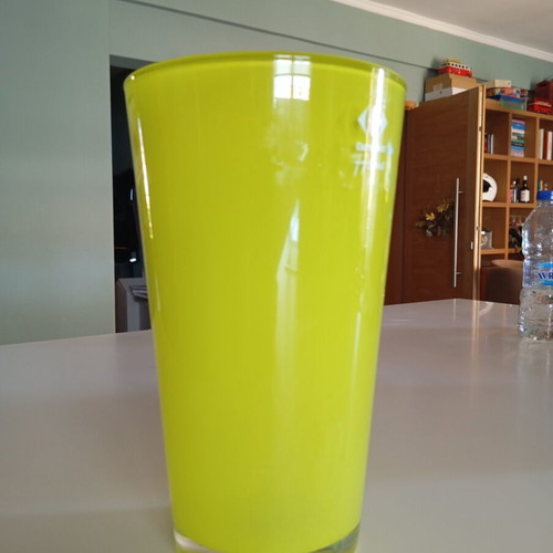 Glass vase new, heavy