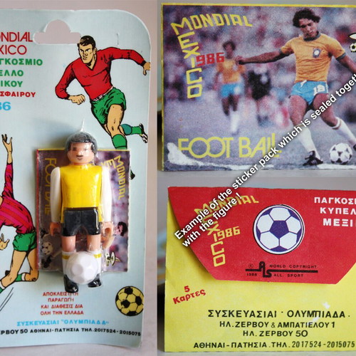 Mondial Mexico 86 Airgam Boys AEK figure new with Olympiada sticker pack