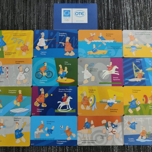 Phone cards Olympic Games Athens 2004 used, set of 24